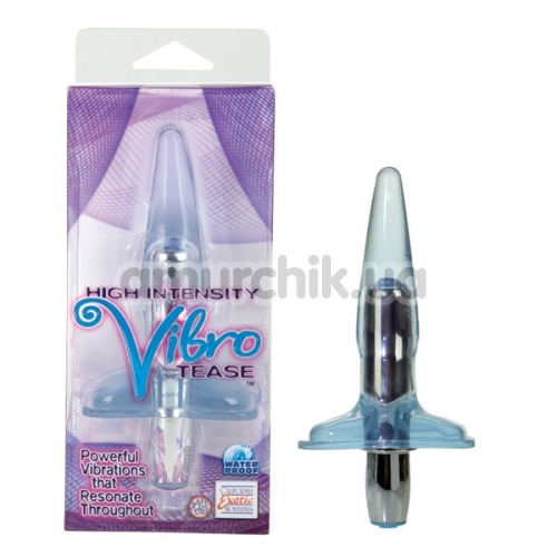 Анальна пробка High Intensity Vibro Tease Stimulators, 10 см блакитна