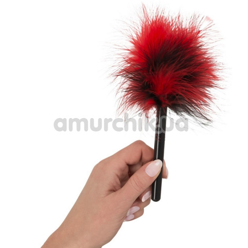 Перышко для ласк Mini Feather, черно-красное