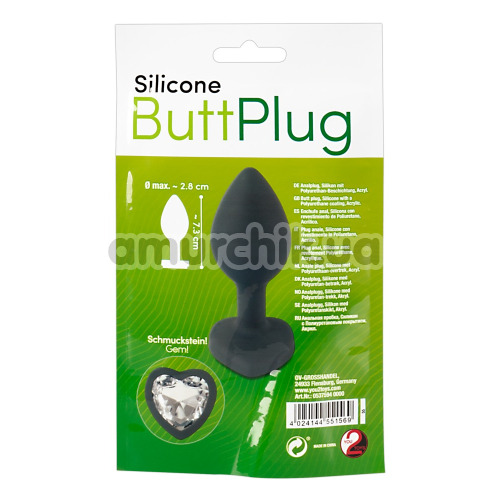 Анальна пробка Silicone Butt Plug, чорна