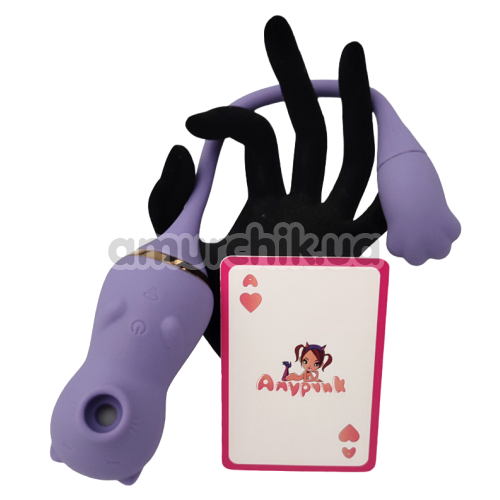 Симулятор орального сексу для жінок з вібрацією Sweet Kitty, фіолетовий