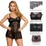 Комплект Star Night Elegant Lace Sexy Babydoll, чорний: пеньюар + трусики-стрінги - Фото №3