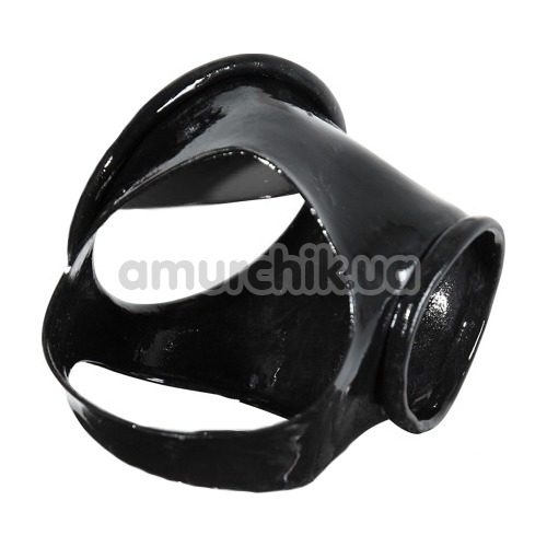 Эрекционное кольцо Latex Penis Cuff, черное - Фото №1