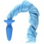 Анальна пробка з блакитним хвостом Unicorn Tails Pastel, блакитна - Фото №2