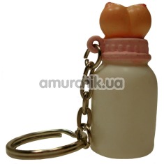 Брелок - сувенир бутылочка с грудью - Фото №1