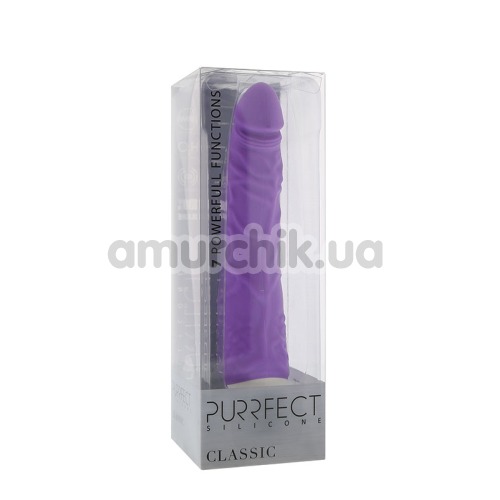 Вібратор Purrfect Silicone Classic, 18 см фіолетовий