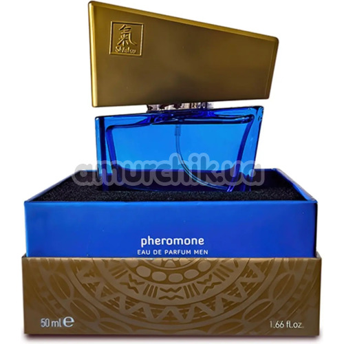 Духи с феромонами Shiatsu Pheromone Fragrance Men Dark Blue для мужчин, 50 мл - Фото №1