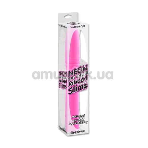 Вібратор Neon Luv Touch Ribbed Slims рожевий