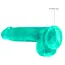 Фалоімітатор Realrock Crystal Clear Dildo Realistic 6, бірюзовий - Фото №3