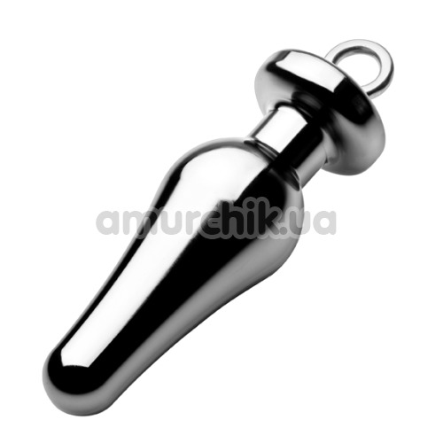 Анальна пробка Tom of Finland Weighted Aluminum Plug with Pull Ring, срібна - Фото №1