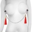 Зажимы для сосков LoveToy Bondage Fetish Tassel Nipple Clamp With Chain, красные - Фото №4