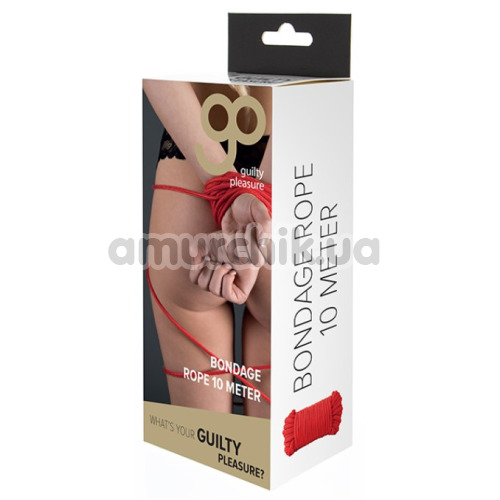 Веревка Guilty Pleasure BDSM Bondage Rope 10m, красная