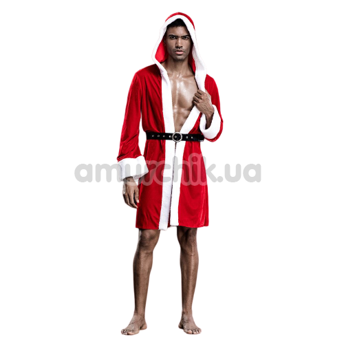 Костюм новорічний JSY Sexy Lingerie 4977, червоно-білий: труси + халат