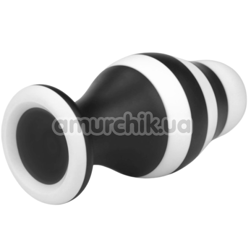 Анальная пробка Love Toy X-Missioner Butt Plug 6.5, черно-белая