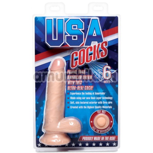Фаллоимитатор USA Cocks 6 Inch, телесный