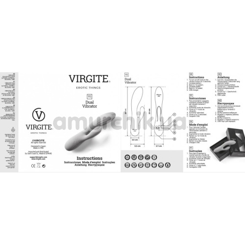 Вибратор Virgite Vibes Dual Vibrator V1, голубой