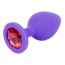 Анальная пробка с красным кристаллом Exclusivity Jewellery Silicon Plug M, фиолетовая - Фото №1