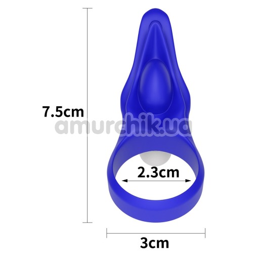 Виброкольцо Power Clit Cockring Stamina, синее