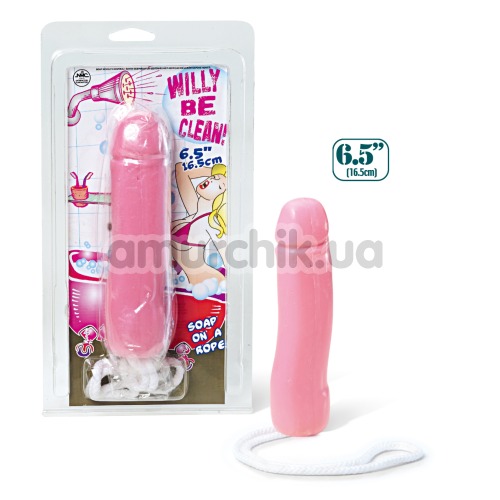 Мыло в виде пениса Willy Be Clean розовое