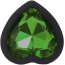 Анальна пробка із зеленим кристалом Silicone Jewelled Butt Plug Heart Small, чорна - Фото №3