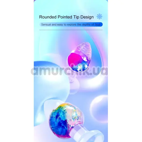 Анальна пробка Rainbow Silicone Anal Plug Medium, райдужна