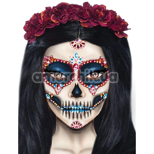 Прикраса для обличчя Leg Avenue Day of the Dead Skeleton Face Jewels, мультикольорова