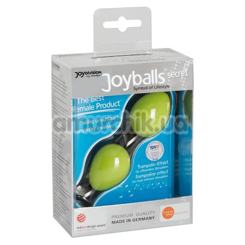 Вагінальні кульки Joyballs Secret, зелено-чорні