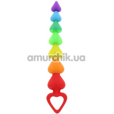 Анальная цепочка Anal Play Rainbow Heart Beads, радужная - Фото №1