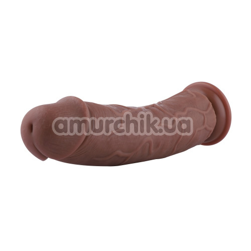 Фаллоимитатор-насадка Hismith Slightly Curved Silicone Dildo 11.4, коричневый