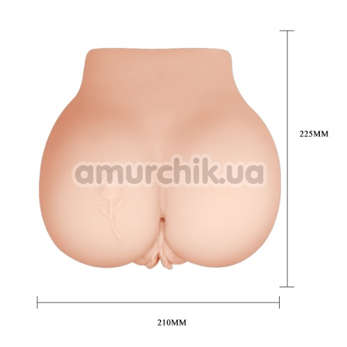 Штучна вагіна та анус з вібрацією Crazy Bull Vagina And Anal 107Z-1, тілесна