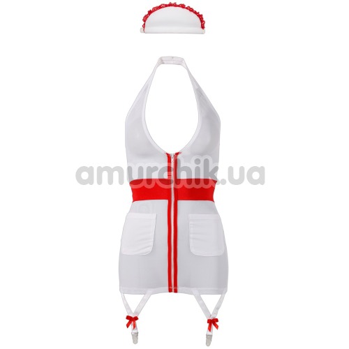 Костюм медсестри Cottelli Collection Costumes 2470578 білий: сукня+ шапочка