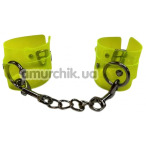 Фиксаторы для рук DS Fetish Handcuffs Transparent With Chain, салатовые - Фото №1