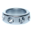 Эрекционное кольцо с прозрачными кристаллами Boss Series Metal Ring Diamonds Small, серебряное - Фото №3