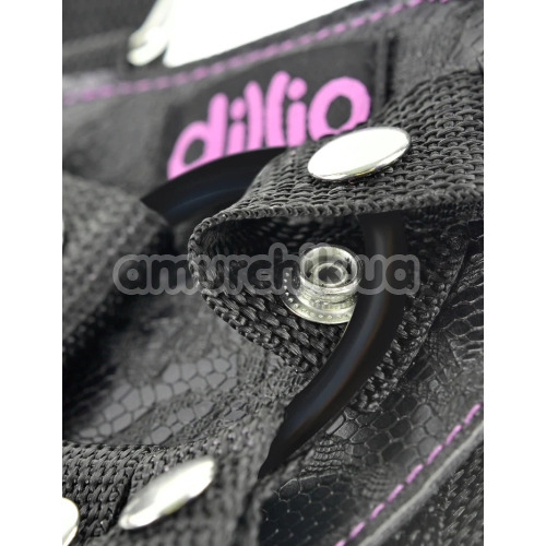 Страпон Dillio 6 Inch Strap-On Suspender Harness Set, рожевий