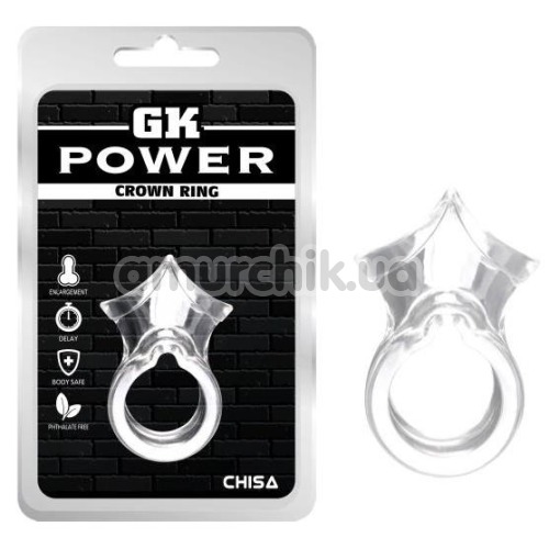 Эрекционное кольцо GK Power Crown Ring, прозрачное