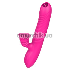 Вибратор с толчками, ротацией и подогревом Angelia 00142, розовый - Фото №1