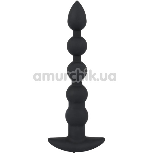 Анальная цепочка с вибрацией Black Velvets Rechargeable Beads, черные - Фото №1