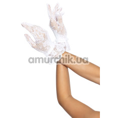 Рукавички Leg Avenue Floral Lace Wristlength Gloves, білі - Фото №1