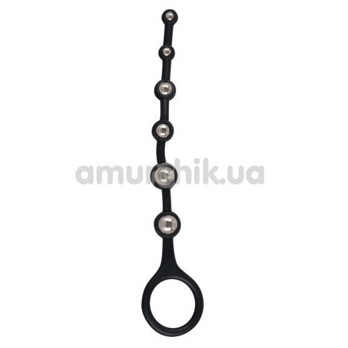 Анальная цепочка Beaded Anal Toy Flexible, черная - Фото №1