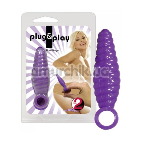 Насадка на палець для анальних ігор Plug & Play Anal Finger, фіолетова
