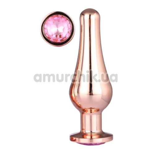 Анальная пробка с розовым кристаллом Gleaming Love Large Pleasure Plug, розовая