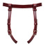Трусики для страпона Liebe Seele Wine Red Leather Strap-on Harness, бордовые - Фото №3