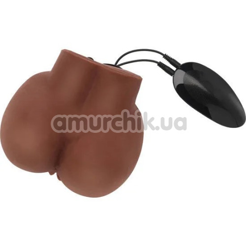 Искусственная вагина и анус с вибрацией Bangers Hot Honey Rider, коричневая