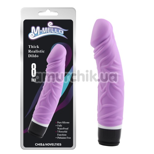 Вібратор M-Mello Thick Realistic Dildo 8, фіолетовий