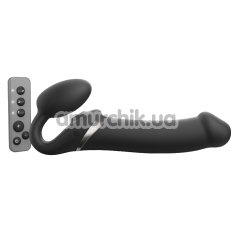 Безремневий страпон із вібрацією Strap-On-Me Multi Orgasm Bendable Strap-On XL, чорний - Фото №1