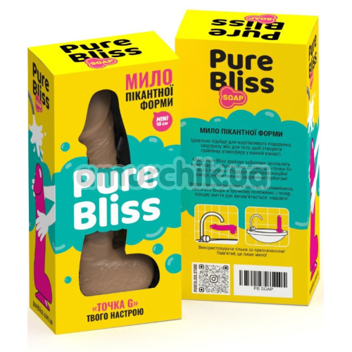 Мыло в виде пениса с присоской Pure Bliss Mini, коричневое