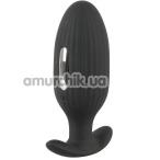 Анальна пробка з вібрацією і електростимуляцією XouXou Vibrating E-Stim Butt Plug, чорна - Фото №1