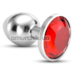 Анальная пробка с красным кристаллом Crushious Bijou S, серебряная - Фото №1