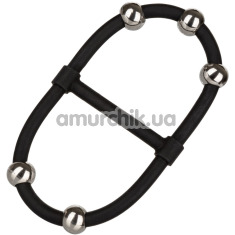 Эрекционное кольцо для члена Steel Beaded Dual Silicone Maximizer, черное - Фото №1