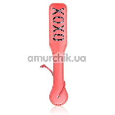 Шлепалка овальная DS Fetish Paddle XOXO, красная - Фото №1