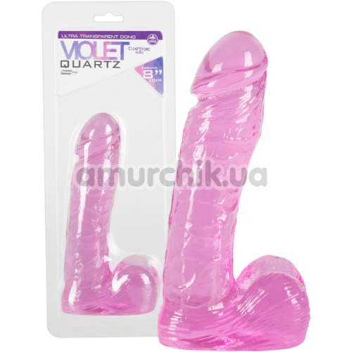 Фаллоимитатор с мошонкой Violet Quartz 8, фиолетовый